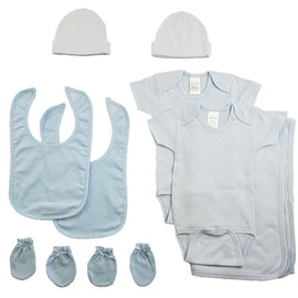Boys 9 Piece Blue Layette Set